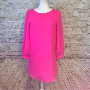 Evenuel Hot Pink Long Sleeve Sheath Dress